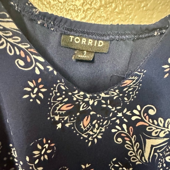 Torrid Size 1 Blue Floral Patterned Dress - Picture 4 of 4